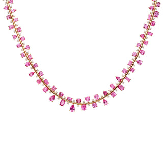 Reina Pink Sapphire Statement Necklace - High Jewelry - RUCHI New York