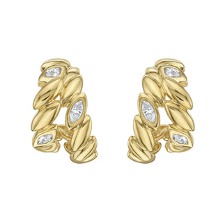 Santina Diamond Huggie Hoops - Jewelry - RUCHI New York