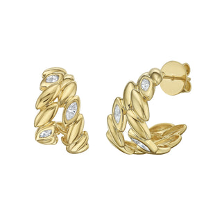 Santina Diamond Huggie Hoops - Jewelry - RUCHI New York