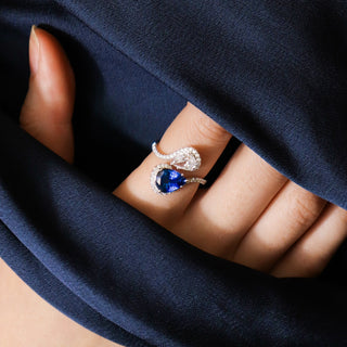 Silla Blue Sapphire Toi e Moi Ring - Jewelry - RUCHI New York