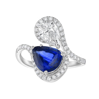 Silla Blue Sapphire Toi e Moi Ring - Jewelry - RUCHI New York
