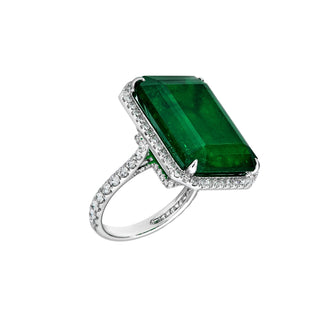 Sonata Emerald Cocktail Ring - High Jewelry - RUCHI New York