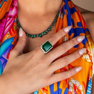 Sonata Emerald Cocktail Ring - High Jewelry - RUCHI New York