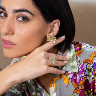 Sonora Full Bloom Diamond Stud Earrings - Jewelry - RUCHI New York