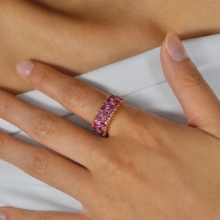 Sweetheart Pink Sapphire Anniversary Band - Jewelry - RUCHI New York