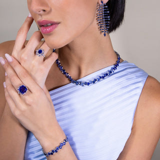 Tidal Blue Sapphire Necklace - Jewelry - RUCHI New York
