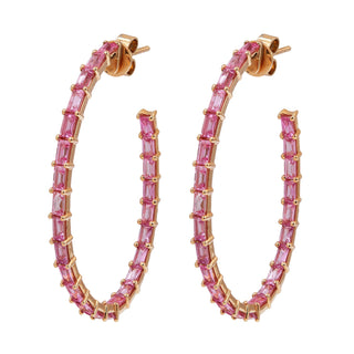Dolce Hoops in Pink Sapphire - Jewelry - RUCHI New York