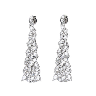 Enchanted Evening Mimosa Earrings in White Gold - High Jewelry - RUCHI New York