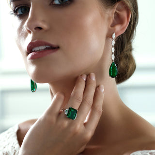 Love And Commitment Royal Emerald Earrings - High Jewelry - RUCHI New York