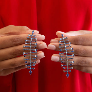 Nereid Chandelier Earrings in Blue Sapphire - Jewelry - RUCHI New York