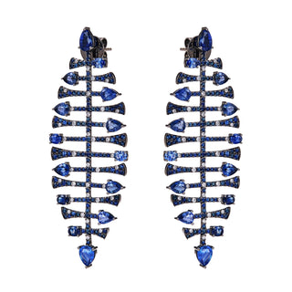 Nereid Chandelier Earrings in Blue Sapphire - Jewelry - RUCHI New York