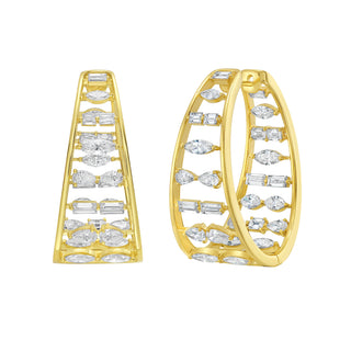 Lattice Diamond Hoop Earrings