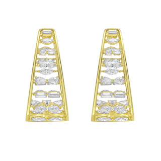 Lattice Diamond Hoop Earrings