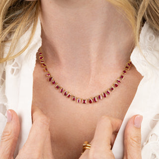 Solea Ruby Fringe Necklace