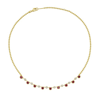 Mia Ruby Diamond Fringe Necklace