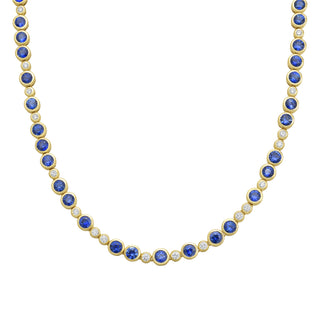 Serena Blue Sapphire & Diamond Necklace