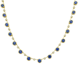 Mia Grande Blue Sapphire Fringe Necklace