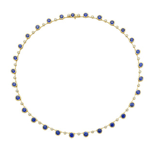 Mia Grande Blue Sapphire Fringe Necklace