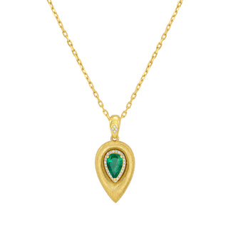Sabine Emerald & Diamond Pendant Necklace