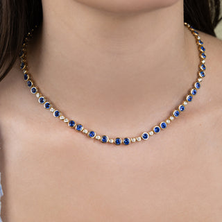 Serena Blue Sapphire & Diamond Necklace