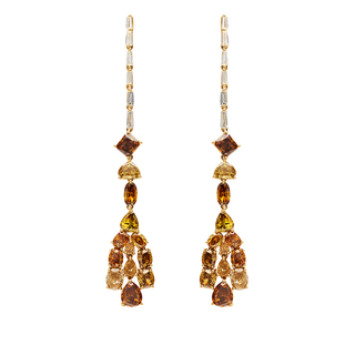 Copal Fancy Yellow Diamond Linear Earrings