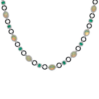 Agape Statement Opal & Emerald Necklace - Jewelry - RUCHI New York