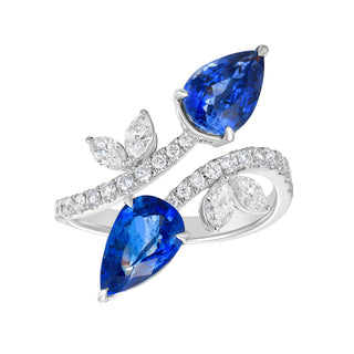 Amara Blue Sapphire & Diamond Ring - Jewelry - RUCHI New York