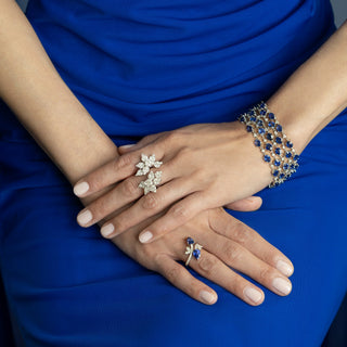 Amara Blue Sapphire & Diamond Ring - Jewelry - RUCHI New York