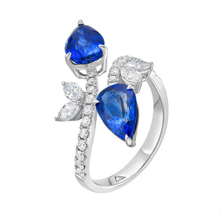 Amara Blue Sapphire & Diamond Ring - Jewelry - RUCHI New York