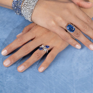 Amara Blue Sapphire & Diamond Ring - Jewelry - RUCHI New York