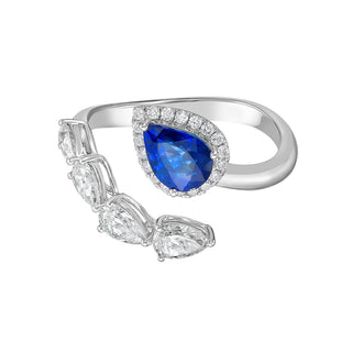 Amaryllis Blue Sapphire Wrap Ring - Jewelry - RUCHI New York