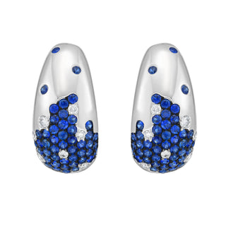 Anse Blue Sapphire Huggie Hoop Earrings - Jewelry - RUCHI New York