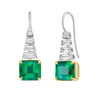 Ariadne Colombian Emerald and Diamond Earrings - High Jewelry - RUCHI New York