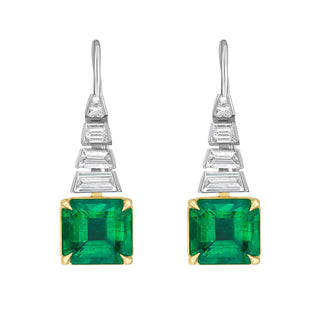 Ariadne Colombian Emerald and Diamond Earrings - High Jewelry - RUCHI New York
