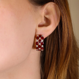 Belle Ruby Hoop Earrings - Jewelry - RUCHI New York