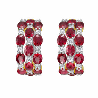 Belle Ruby Hoop Earrings - Jewelry - RUCHI New York