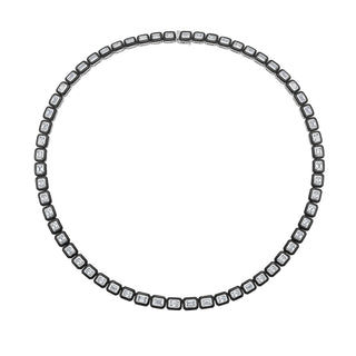 Black Velvet Agate Bezel Diamond Tennis Necklace - Jewelry - RUCHI New York