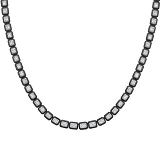 Black Velvet Agate Bezel Diamond Tennis Necklace - Jewelry - RUCHI New York