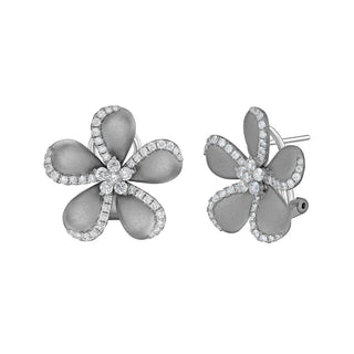 Blossom Floral Black Gold Diamond Studs - Jewelry - RUCHI New York