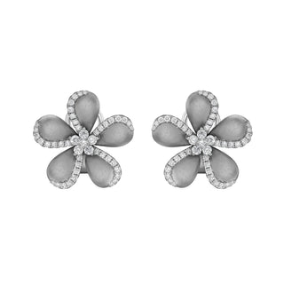 Blossom Floral Black Gold Diamond Studs - Jewelry - RUCHI New York
