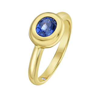 Cecily Blue Sapphire Bezel Ring - Jewelry - RUCHI New York