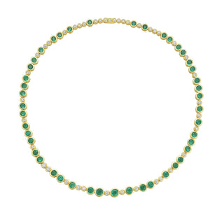 Cecily Emerald and Diamond Bezel Necklace - Jewelry - RUCHI New York