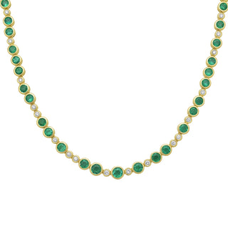 Cecily Emerald and Diamond Bezel Necklace - Jewelry - RUCHI New York