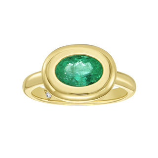 Cecily Emerald Bezel Ring - Jewelry - RUCHI New York