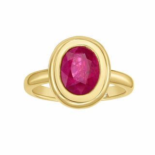 Cecily Ruby Bezel Ring - Jewelry - RUCHI New York