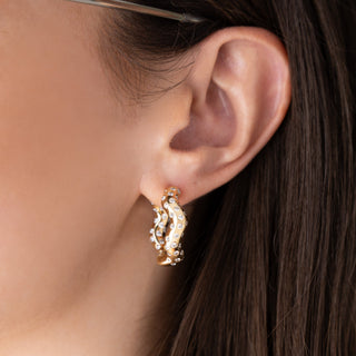 Circo Diamond Hoop Earrings - Jewelry - RUCHI New York