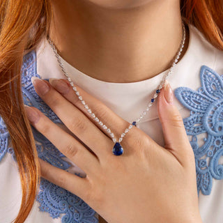 Concerto Blue Sapphire Pendant Necklace - Jewelry - RUCHI New York