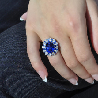 Concerto Tanzanite and Sapphire Cocktail Ring - High Jewelry - RUCHI New York
