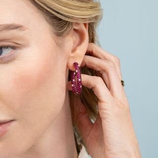 Élan Pavé Hoop Earrings - Jewelry - RUCHI New York
