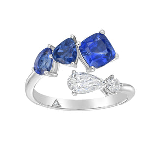Elara Blue Sapphire & Diamond Ring - Jewelry - RUCHI New York